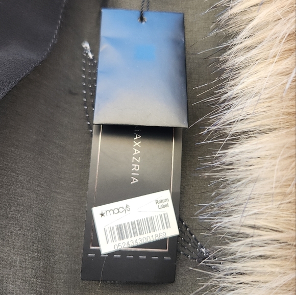 BCBGMaxAzria Sheer Embroidered Fur Trim Kimono - Picture 10 of 13